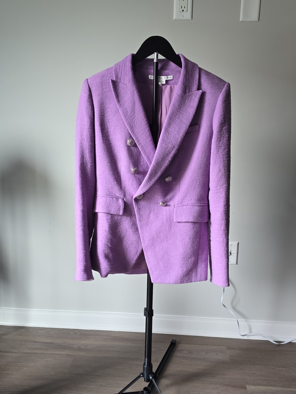 Veronica Beard Lavender Miller Double-Breasted Blazer 8